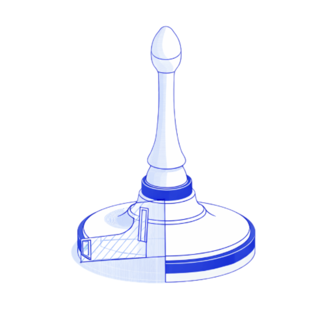 Holz - Eisstock Bauplan 1:1 – Traditioneller Eisstock zum Drechseln | Maßzeichnung mit Schnitt - haftig.at