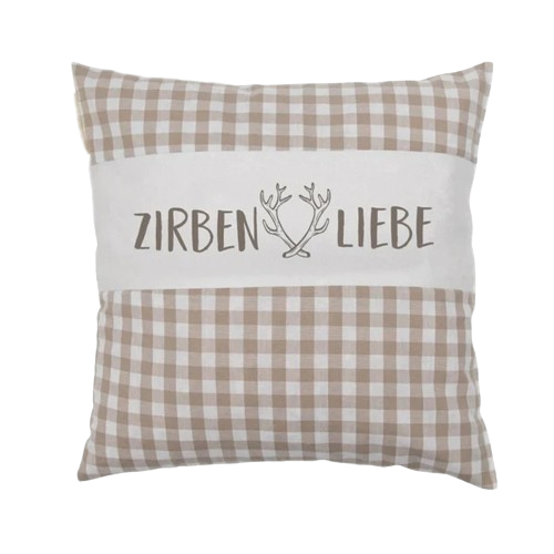 Zirben Liebe Kissen Karo 30x30cm