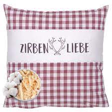 Zirben Liebe Kissen Karo 30x30cm