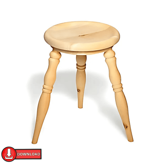 DIY Bauplan: Scheiblstuhl – Drechselprojekt für einfachen Hocker - haftig.at