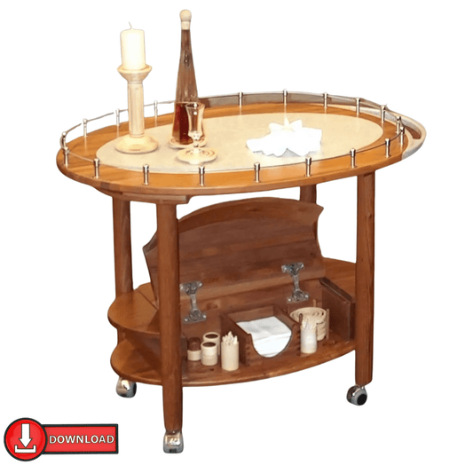 DIY Bauplan: Servierwagen mit Drechseldetails – Meisterstück des Handwerks - haftig.at