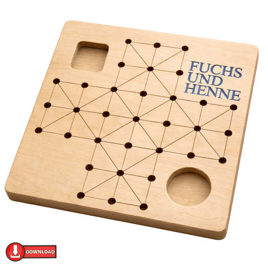 Fuchs und Henne – DIY Holzspiel | Klassisches Strategiespiel | Bauplan M 1:1 - haftig.at