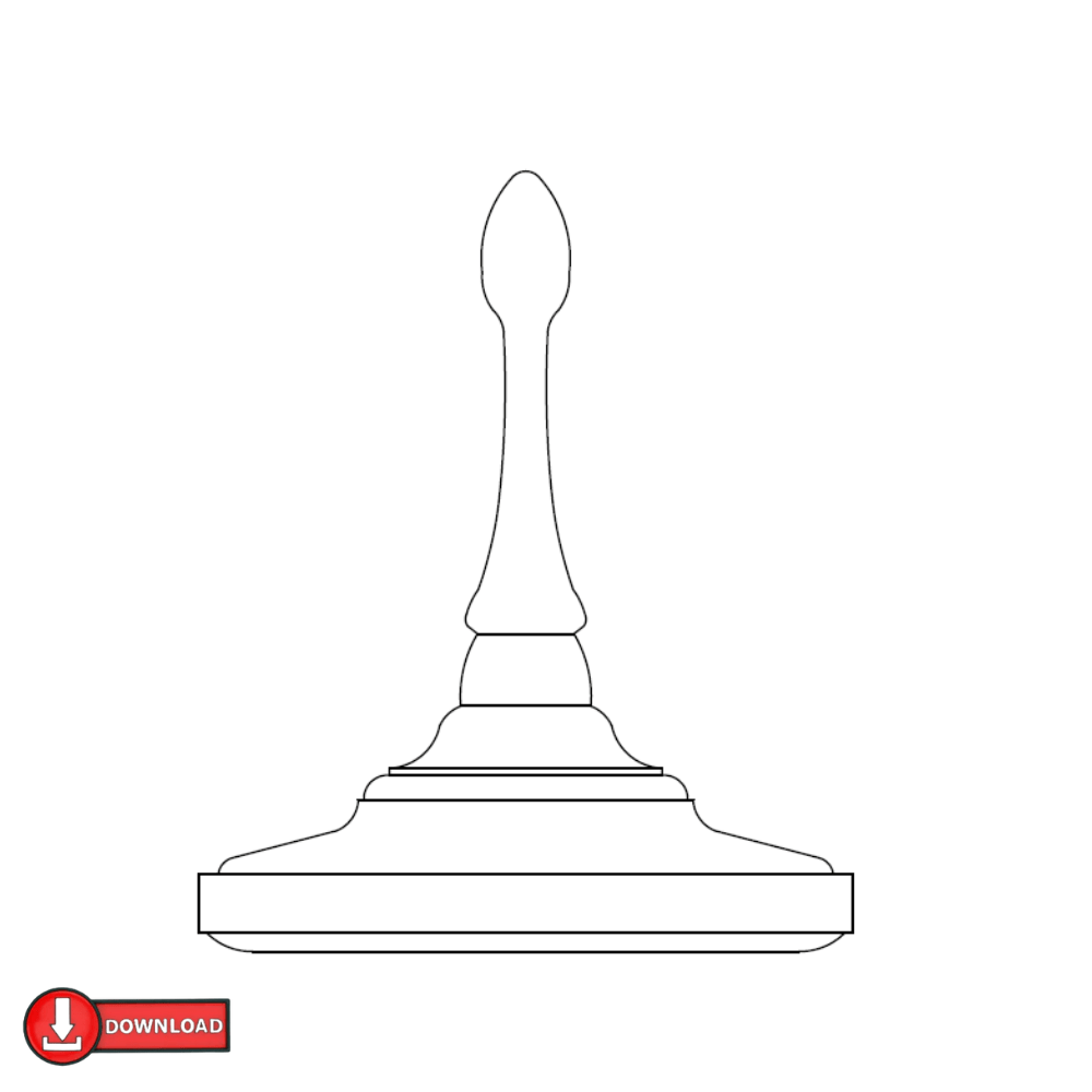 Holz - Eisstock Bauplan 1:1 – Traditioneller Eisstock zum Drechseln | Maßzeichnung mit Schnitt - haftig.at