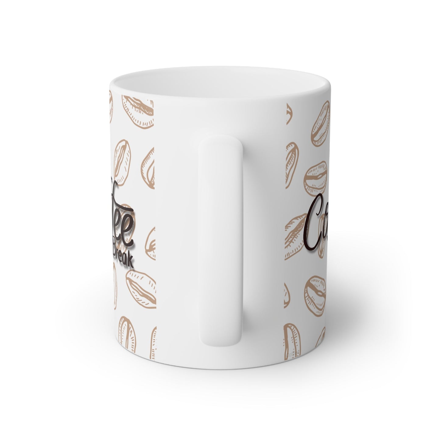 Kaffeetasse „Coffee Break“ 325 ml – mit Bohnenmuster, glänzend & spülmaschinenfest - haftig.at