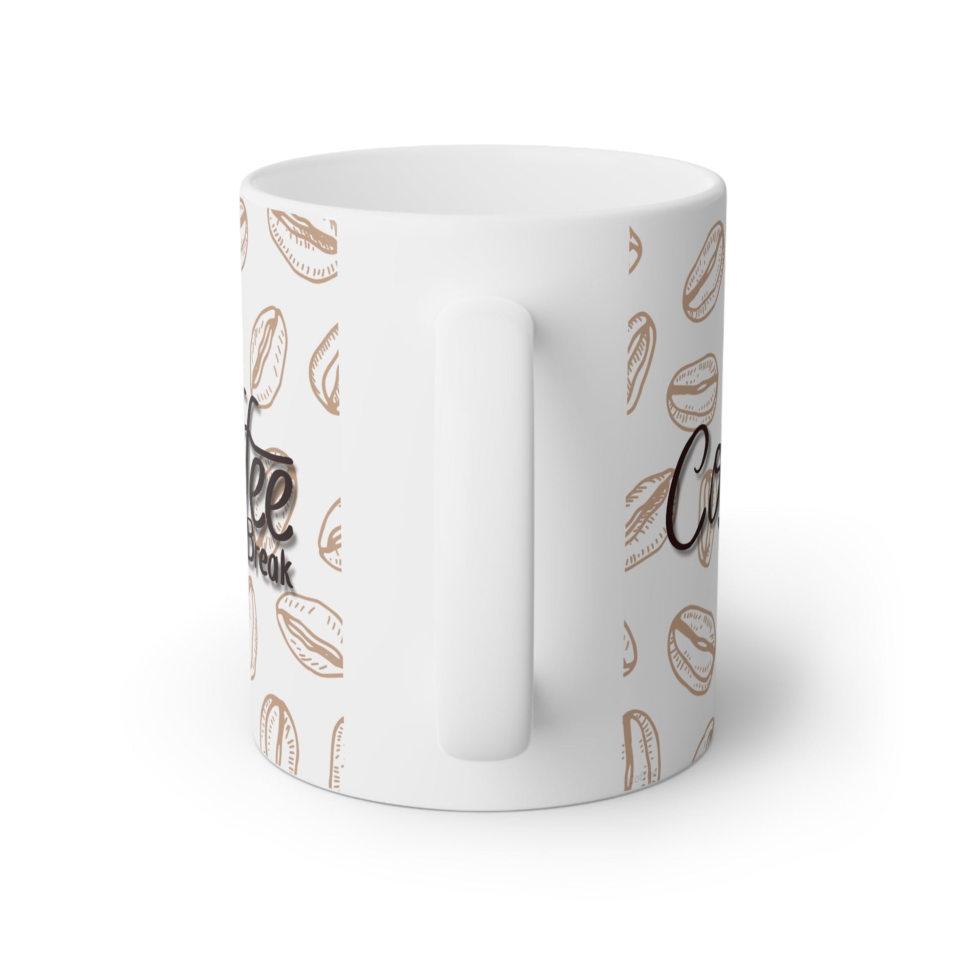 Kaffeetasse „Coffee Break“ 325 ml – mit Bohnenmuster, glänzend & spülmaschinenfest - haftig.at