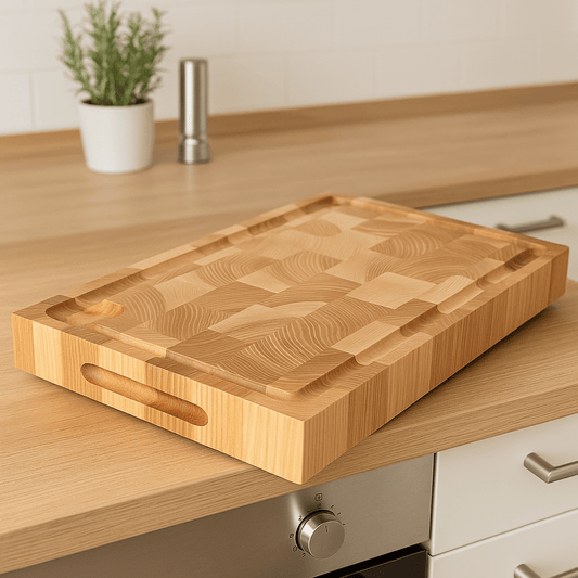 Stirnholz Schneidebrett aus Esche 54x30x4cm - robust & langlebig - haftig.at