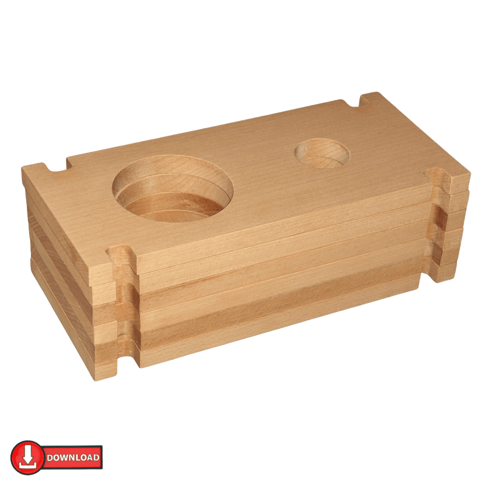 Weinturm Bauanleitung (PDF) – steckbares DIY Weinregal aus Holz mit 1:1 Bauplan - haftig.at